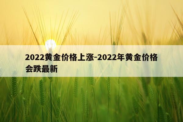 2022黄金价格上涨-2022年黄金价格会跌最新
