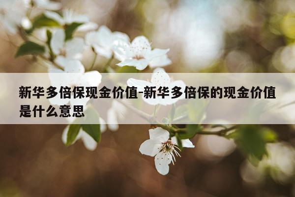 新华多倍保现金价值-新华多倍保的现金价值是什么意思