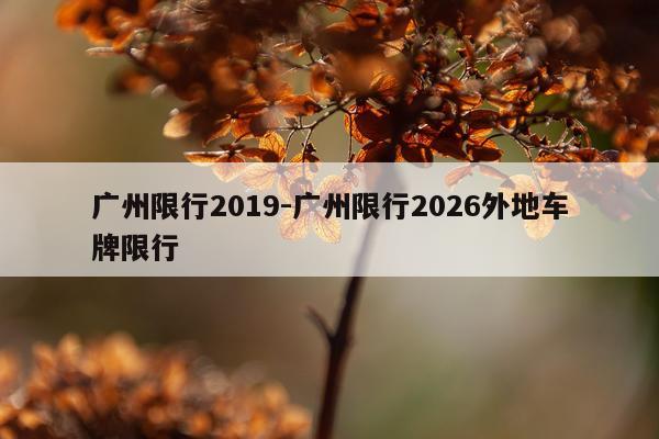广州限行2019-广州限行2026外地车牌限行