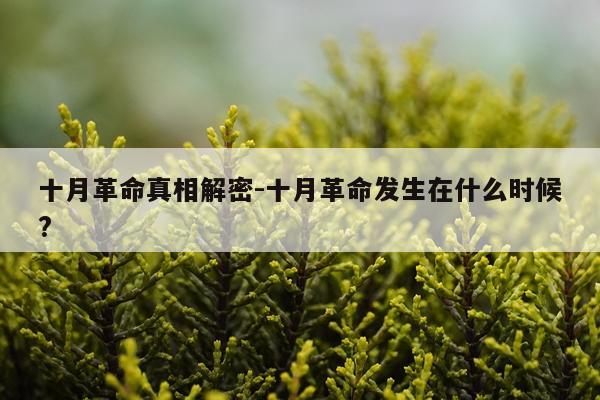 十月革命真相解密-十月革命发生在什么时候?