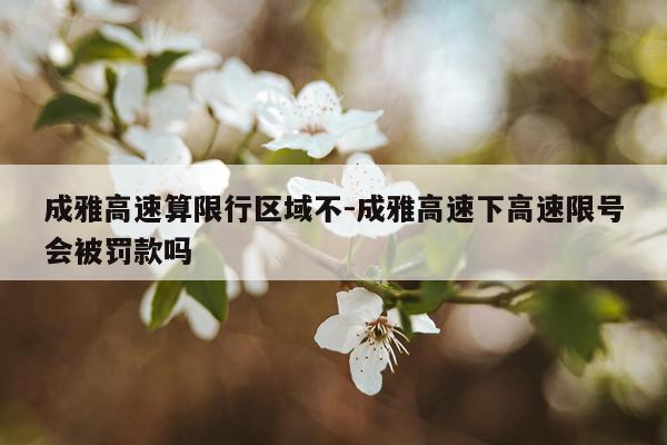 成雅高速算限行区域不-成雅高速下高速限号会被罚款吗