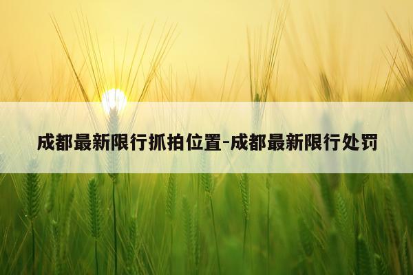 成都最新限行抓拍位置-成都最新限行处罚