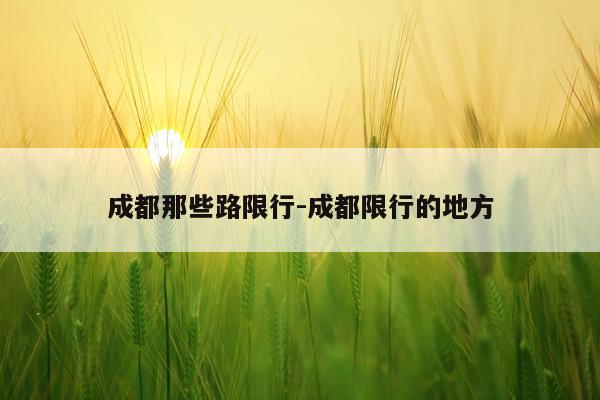成都那些路限行-成都限行的地方
