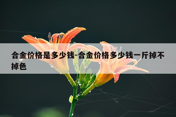 合金价格是多少钱-合金价格多少钱一斤掉不掉色