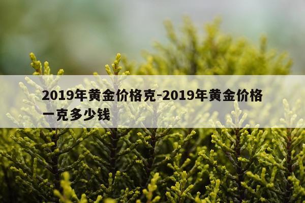 2019年黄金价格克-2019年黄金价格一克多少钱