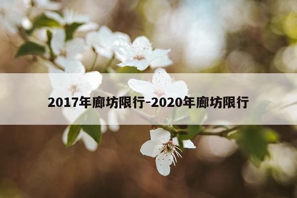 2017年廊坊限行-2020年廊坊限行