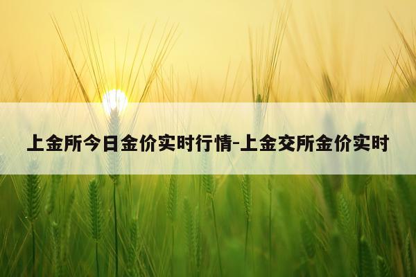 上金所今日金价实时行情-上金交所金价实时