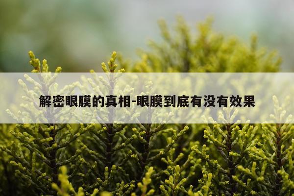 解密眼膜的真相-眼膜到底有没有效果