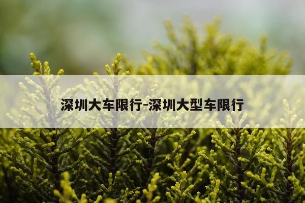 深圳大车限行-深圳大型车限行