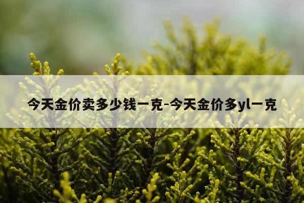 今天金价卖多少钱一克-今天金价多yl一克