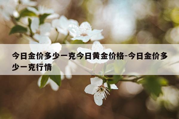 今日金价多少一克今日黄金价格-今日金价多少一克行情