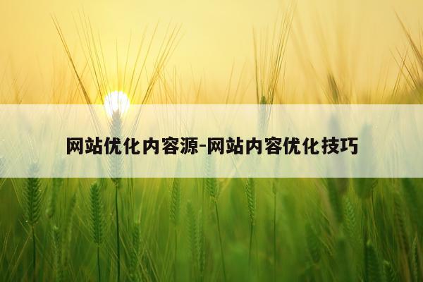 网站优化内容源-网站内容优化技巧