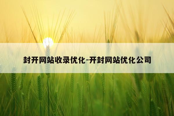 封开网站收录优化-开封网站优化公司