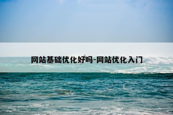 网站基础优化好吗-网站优化入门