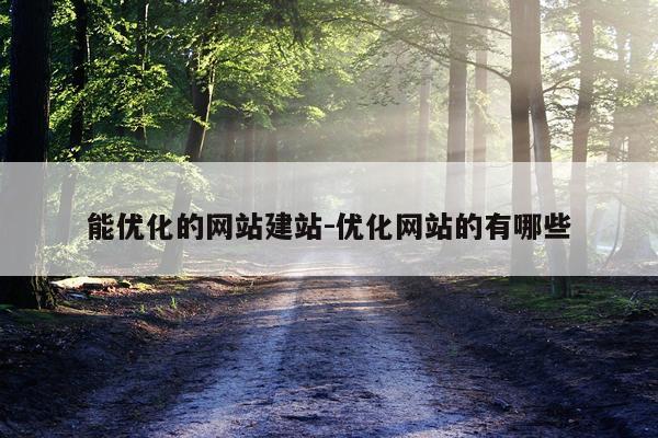 能优化的网站建站-优化网站的有哪些
