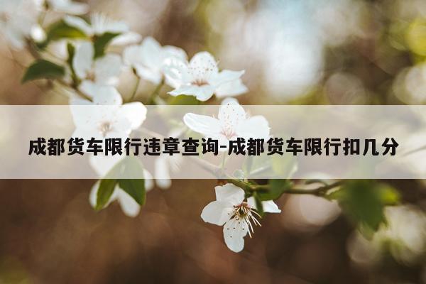 成都货车限行违章查询-成都货车限行扣几分