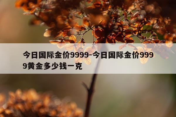 今日国际金价9999-今日国际金价9999黄金多少钱一克