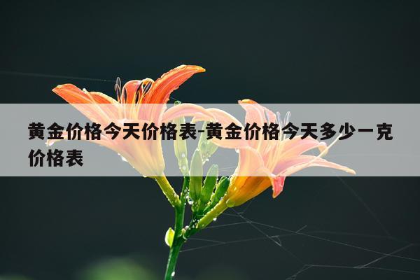 黄金价格今天价格表-黄金价格今天多少一克价格表