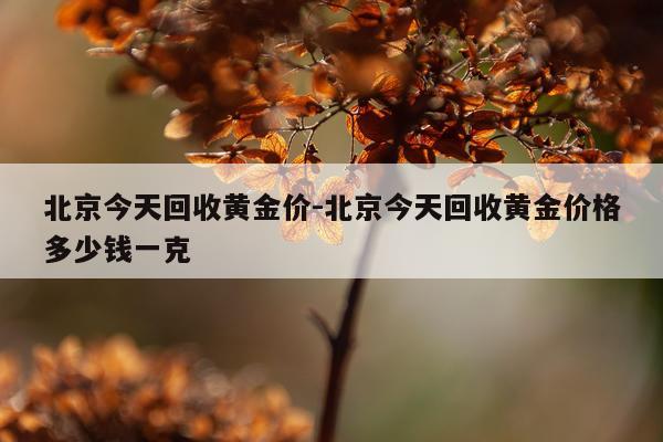 北京今天回收黄金价-北京今天回收黄金价格多少钱一克